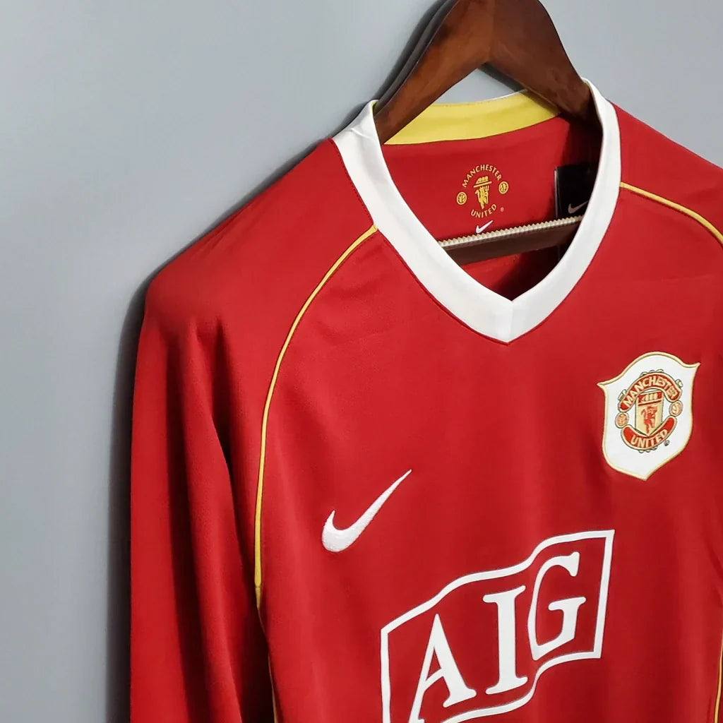 Camisa Manchester United 06/07 Home Manga Longa - Retrô Masculina