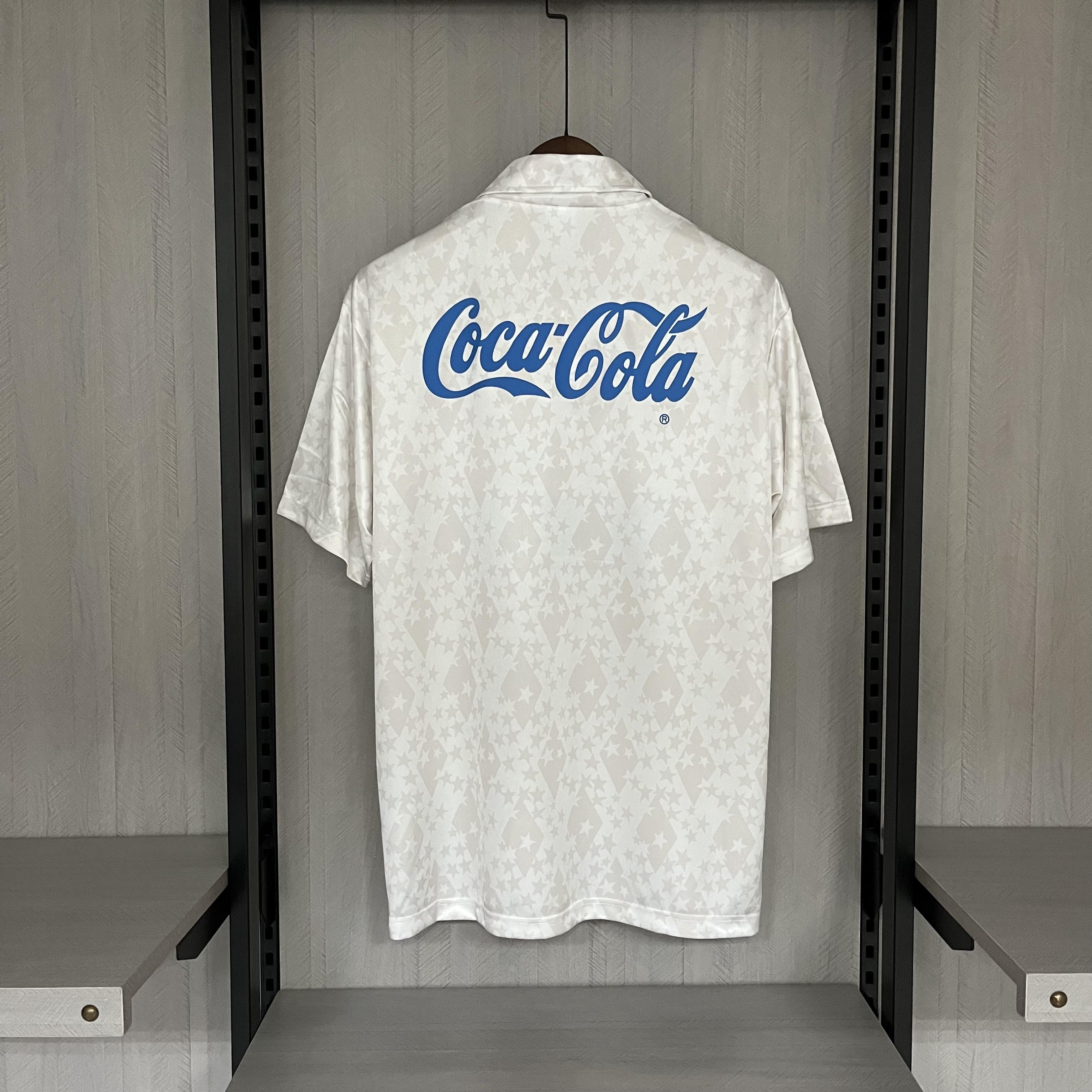 Camisa Cruzeiro Fora 93/94 - Versão Retrô Coca-Cola Branca