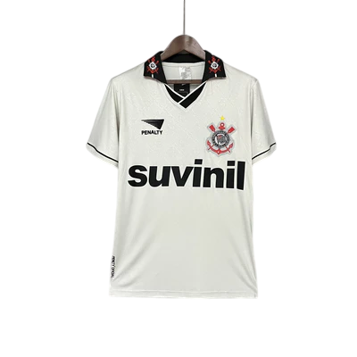 Camisa Corinthians Titular 1996 - Versão Retrô Branca Suvinil