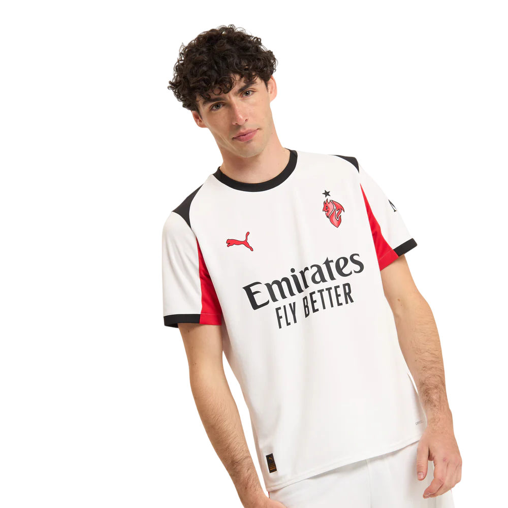 Camisa AC Milan Away 25/26 - Torcedor Puma Masculino - Branco e Preto