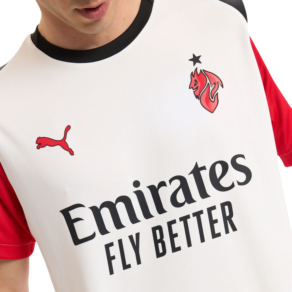 Camisa AC Milan Away 25/26 - Torcedor Puma Masculino - Branco e Preto