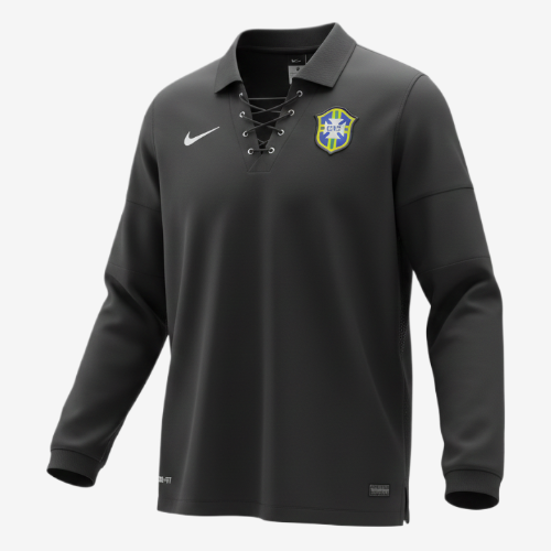 Camisa Brasil Nike 2004/05 (Manga longa) Retrô- Preto