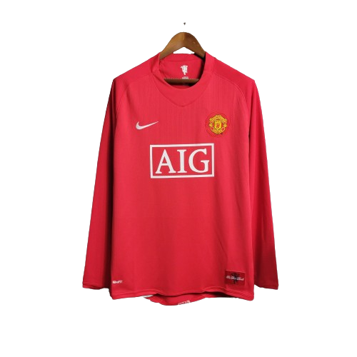 Camisa Manchester United 07/08 Home Manga Longa - Retrô Masculina