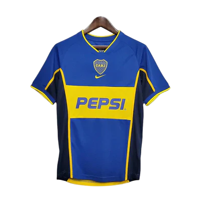 Camisa Boca Juniors Retrô 2002 Azul e Amarela - Nike