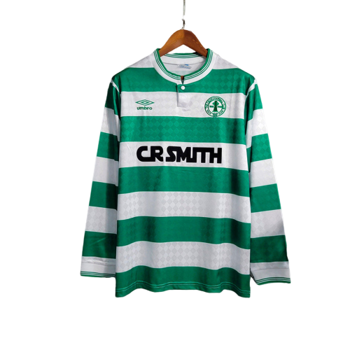 Camisa Celtic 87/88 Home Manga Longa - Retrô Masculina
