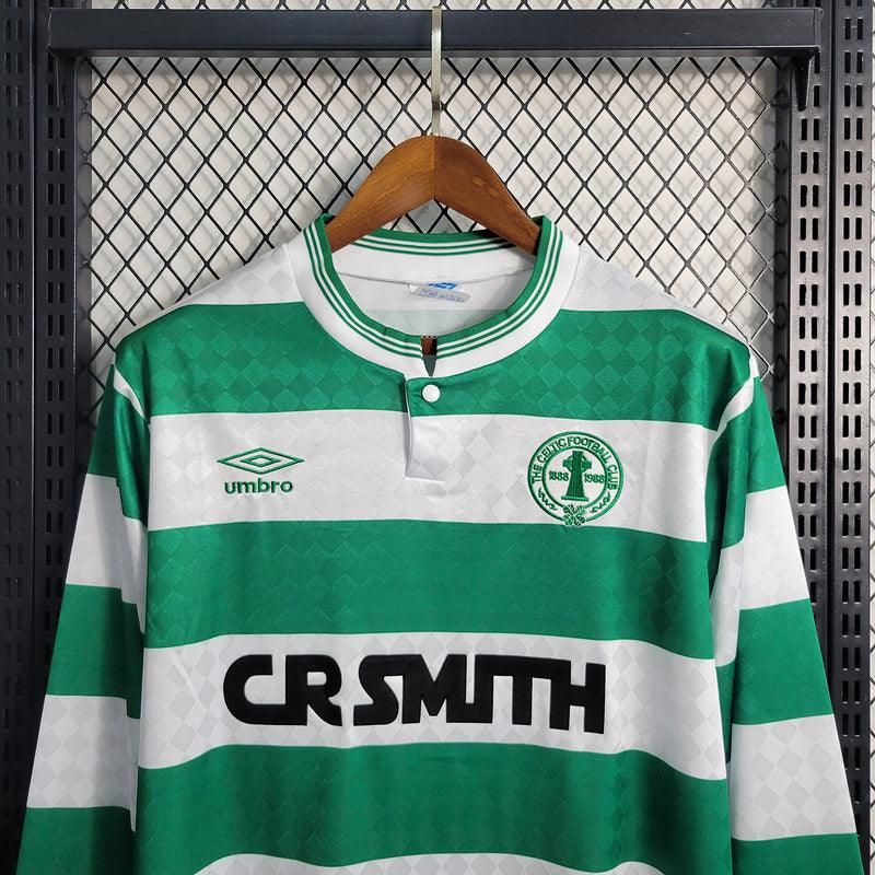 Camisa Celtic 87/88 Home Manga Longa - Retrô Masculina