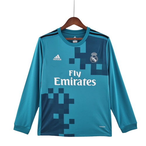 Camisa Real Madrid 17/18 Away Manga Longa - Retrô Masculina