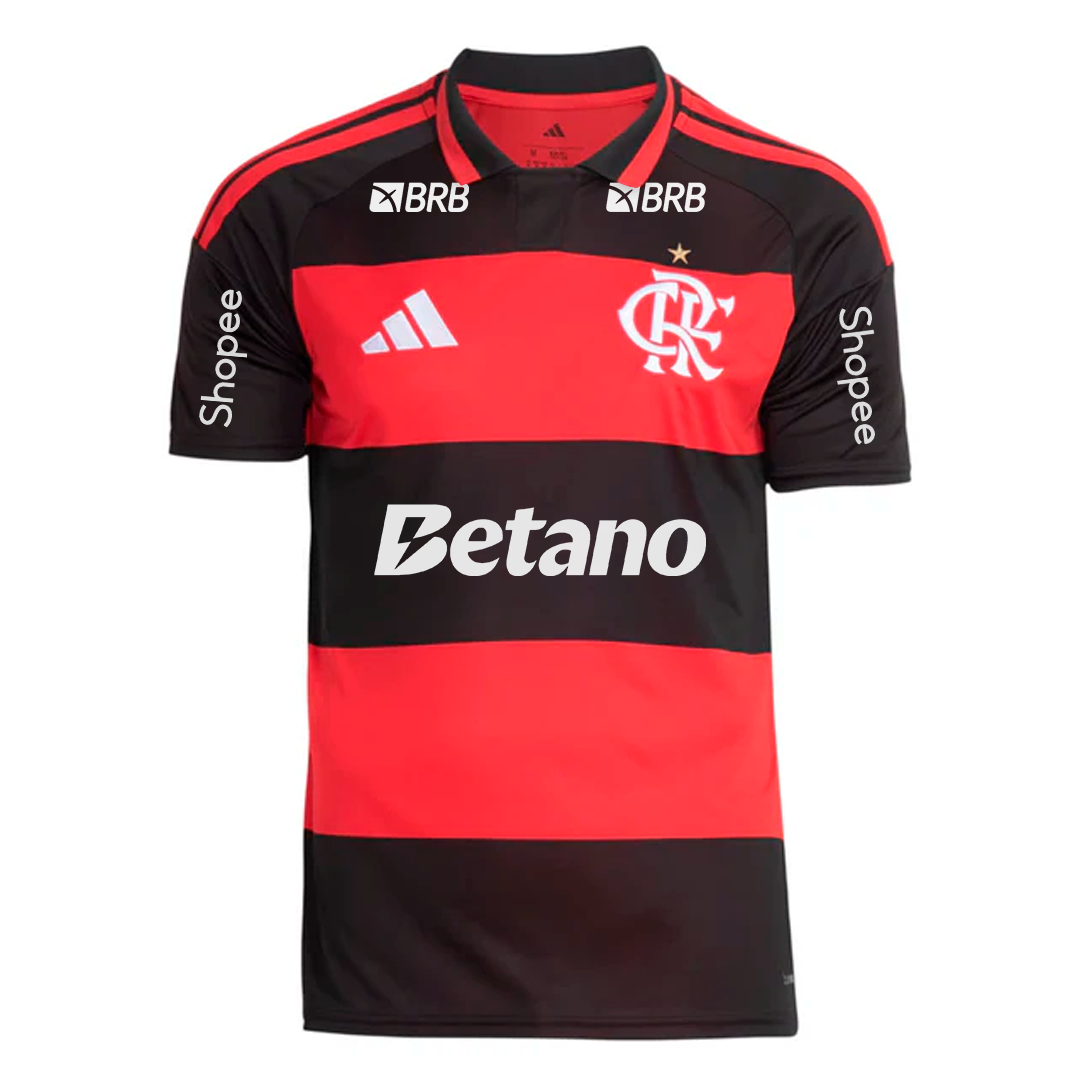 Camisa Adidas Flamengo 2026/27 Home Torcedor Todos os patrocínios