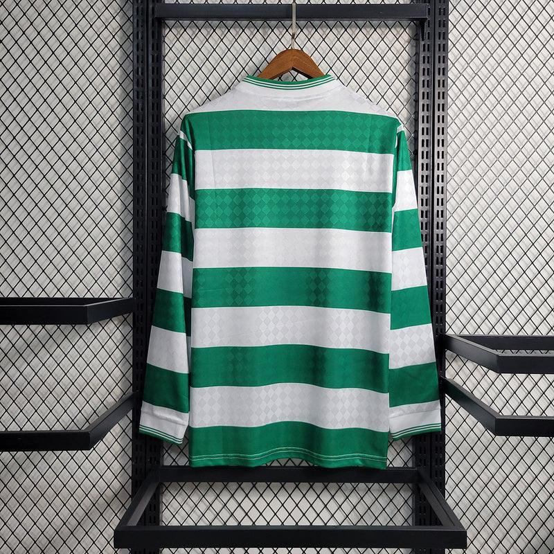 Camisa Celtic 87/88 Home Manga Longa - Retrô Masculina