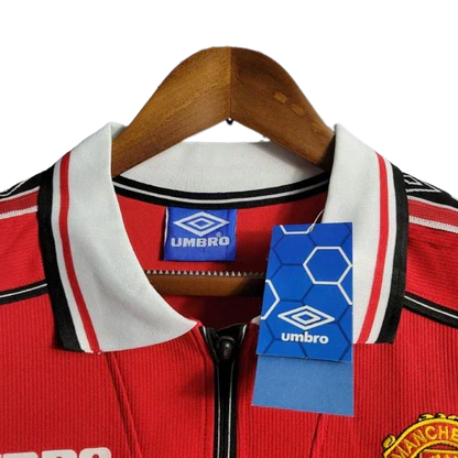 Camisa Manchester United Retrô Manga Longa Umbro 1998/99 Vermelha
