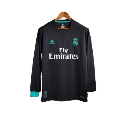 Camisa Real Madrid 17/18 Away Manga Longa - Retrô Masculina