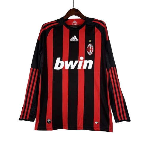 Camisa Milan 08/09 Home Manga Longa - Retrô Masculina